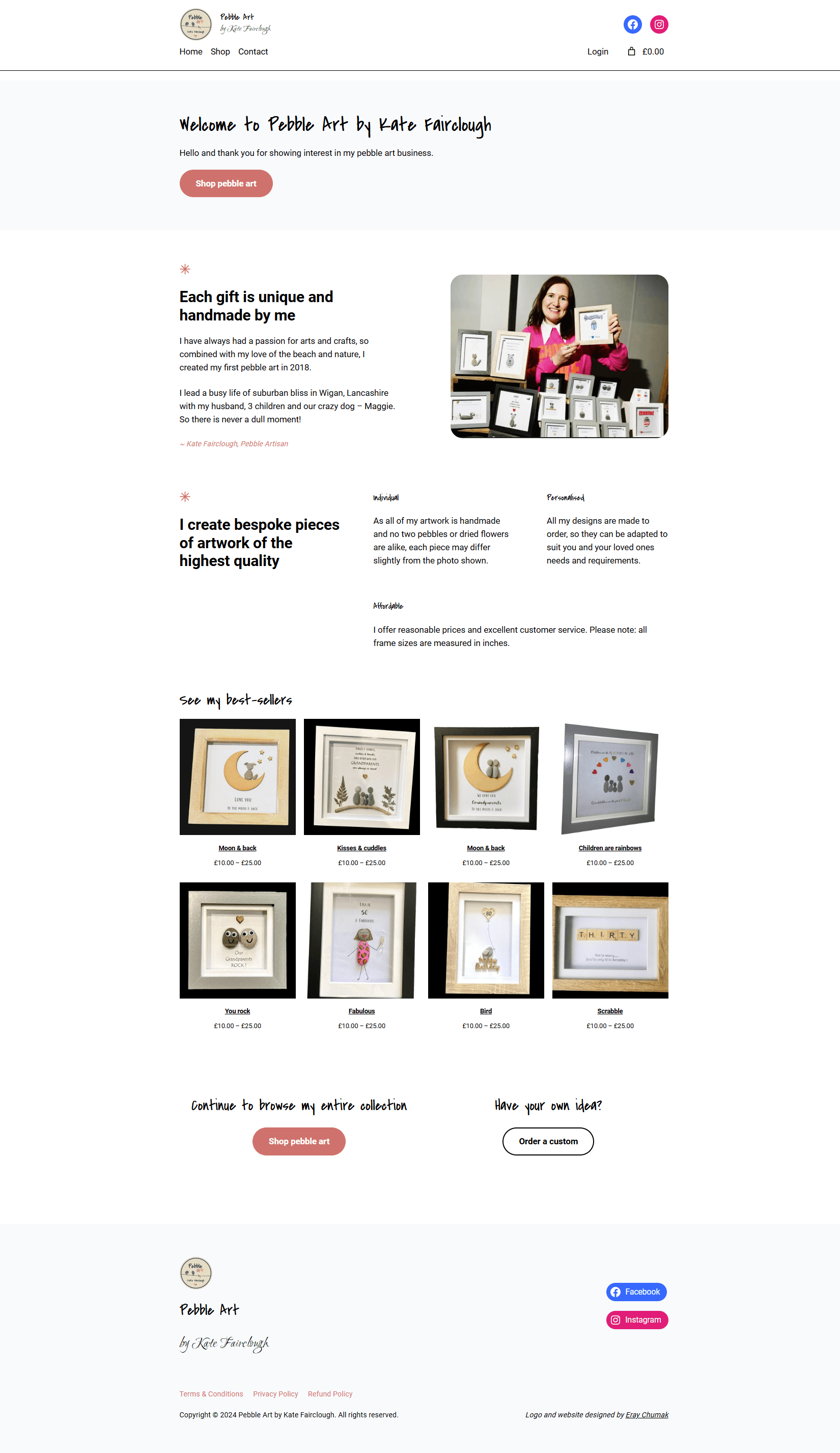 Homepage design showing featured products and brand storytelling